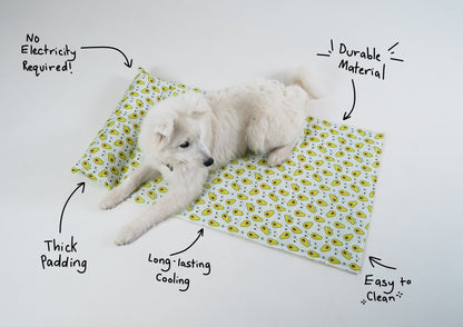 My Store dog cooling bed with a breathable mesh surface and plush edges, designed for comfort in warm weather.