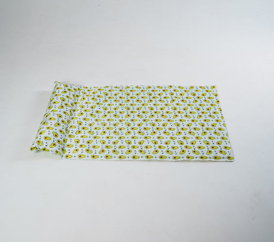 My Store dog cooling bed with breathable fabric and raised edges for comfort, placed on a patio in sunny weather.